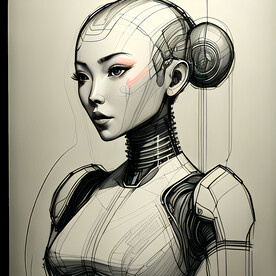 女机器人设计手稿