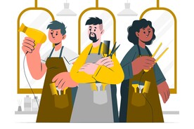 卡通理发师素材