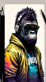 黑猩猩时尚插画