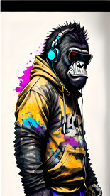 时尚黑猩猩插画