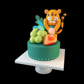 绿色老虎蛋糕 png