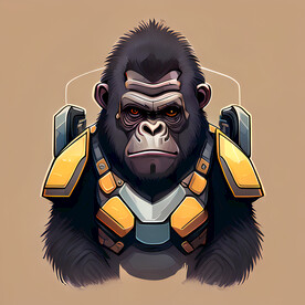 大猩猩卡通插画