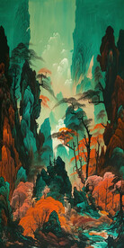彩墨山水画