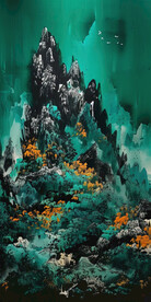 彩墨山水画