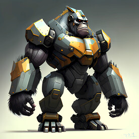 机甲大猩猩插画