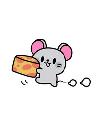 手绘爱吃芝士的小老鼠
