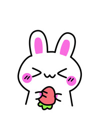 手绘抱着胡萝卜的兔兔