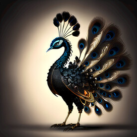 机甲孔雀插画