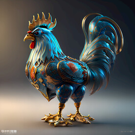 十二生肖鸡插画