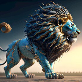 景泰蓝狮子插画