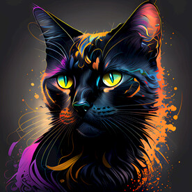 五彩斑斓的黑猫