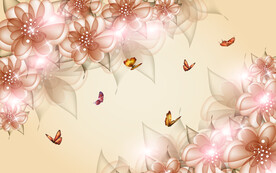 日韩风格花纹电视背景墙