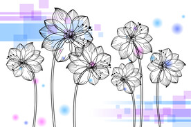 油画风格电视背景墙