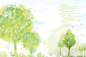 绿色油画风格电视背景墙