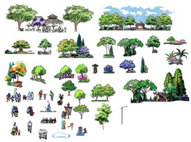 手绘植物 效果图 