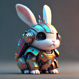 生肖兔机甲插画