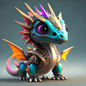 生肖龙机甲插画