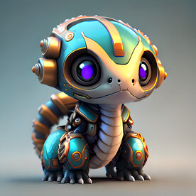 生肖蛇机甲插画