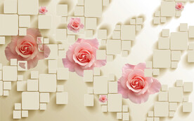 方块拼接月桂背景素材