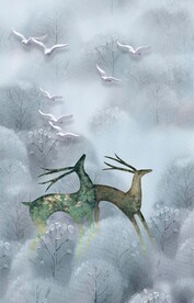 麋鹿装饰画