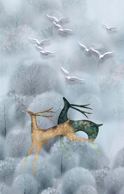 麋鹿装饰画