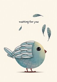 羽毛卡通鸟 装饰画