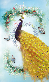 简约装饰画 金色孔雀