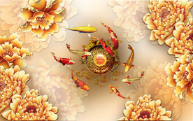 年年有鱼背景素材