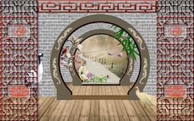 小院景色背景素材