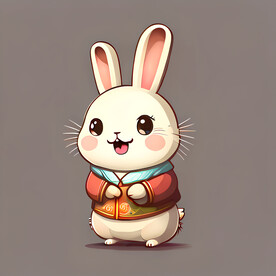 开心的兔子插画