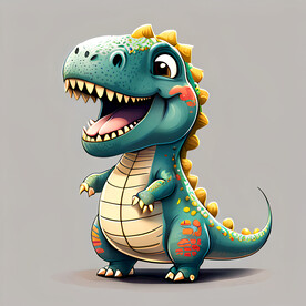 卡开心的恐龙插画