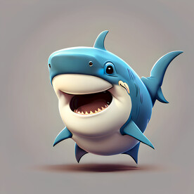 开心的鲨鱼插画