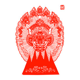 京剧脸谱剪纸图片