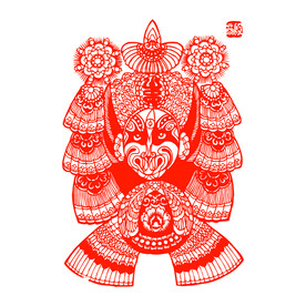 京剧脸谱剪纸图片