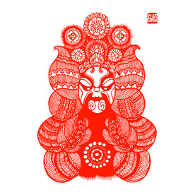 京剧脸谱剪纸图片