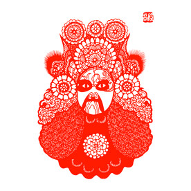京剧脸谱剪纸图片