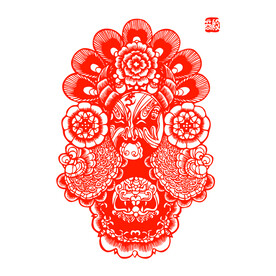 京剧脸谱剪纸图片