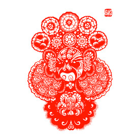 京剧脸谱剪纸图片