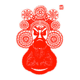 京剧脸谱剪纸图片