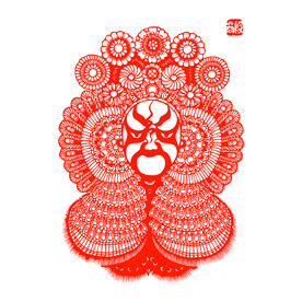 京剧脸谱剪纸图片