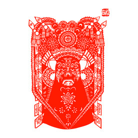 京剧脸谱剪纸图片