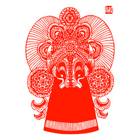京剧脸谱剪纸图片