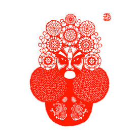 京剧脸谱剪纸图片