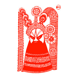 京剧脸谱剪纸图片