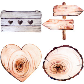 手绘木纹指示牌 