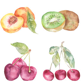 手绘水果 