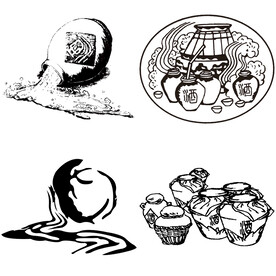 古代人物喝酒品酒酿酒插画酒文化