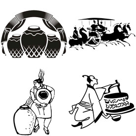 古代人物喝酒品酒酿酒插画酒文化