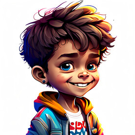 卡通小男孩插画