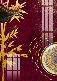 中国风红色装饰画